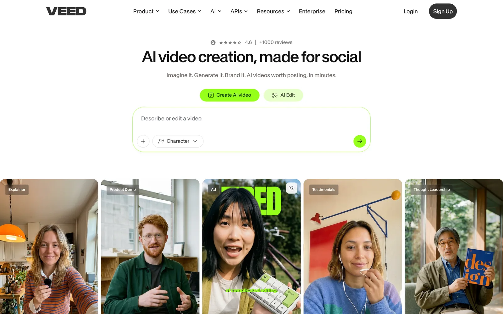 Veed.io homepage